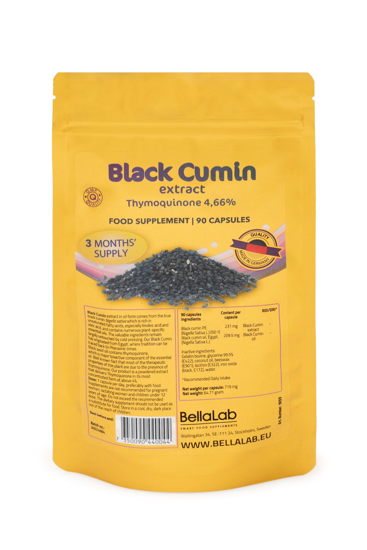 Estratto di olio di soia con timochinone al 4,66%.